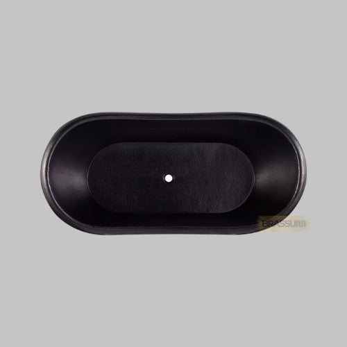 Handmade Black Copper Bathtub – Double Slipper Freestanding