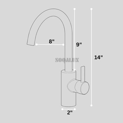 Unlacquered Brass Faucet – Single Handle with Swivel Spout