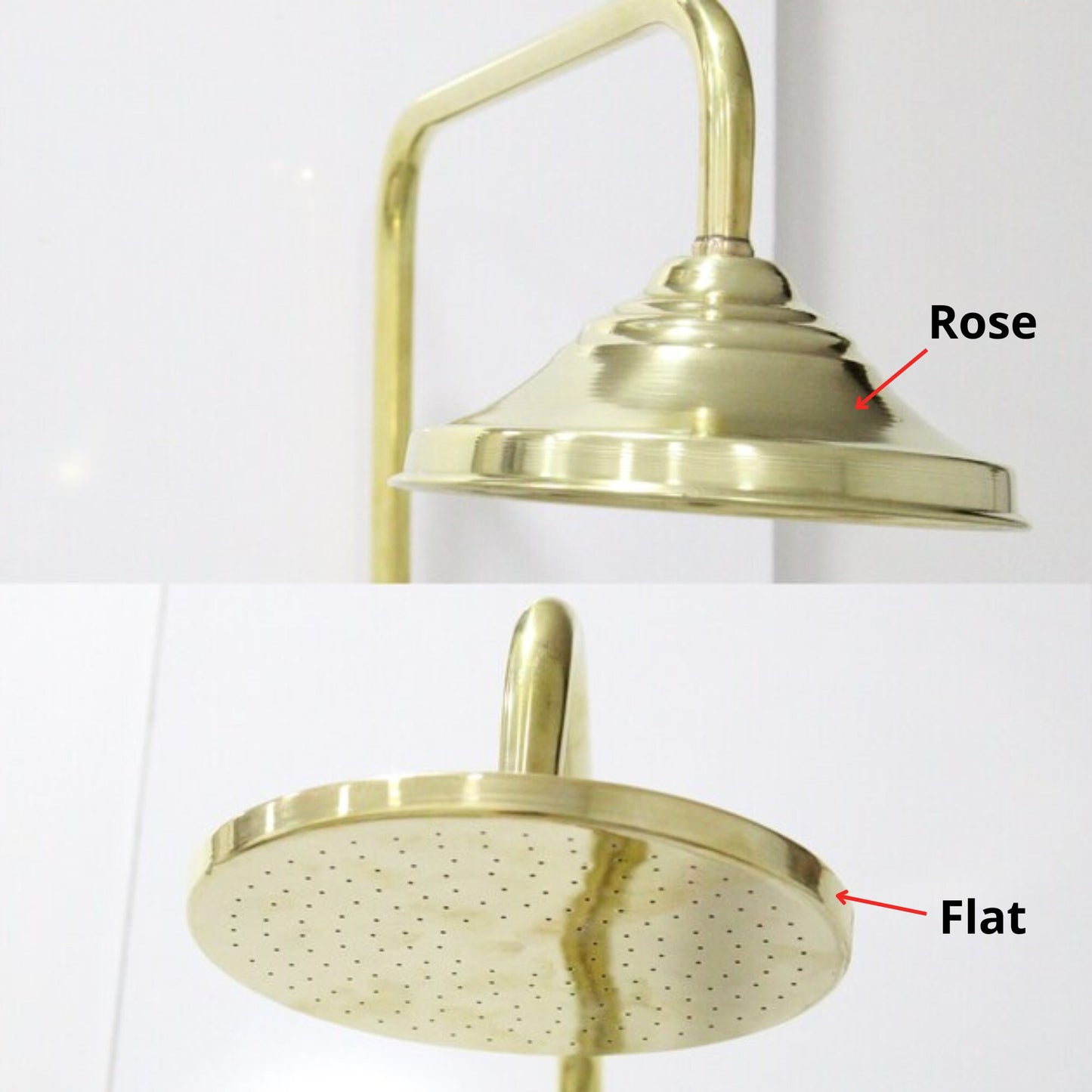 Unlacquered Brass Shower System with Handheld