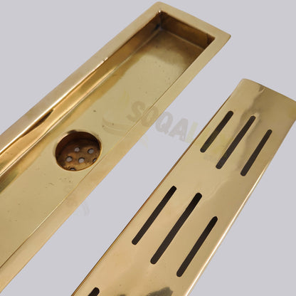 Unlacquered Brass Linear Floor Drain