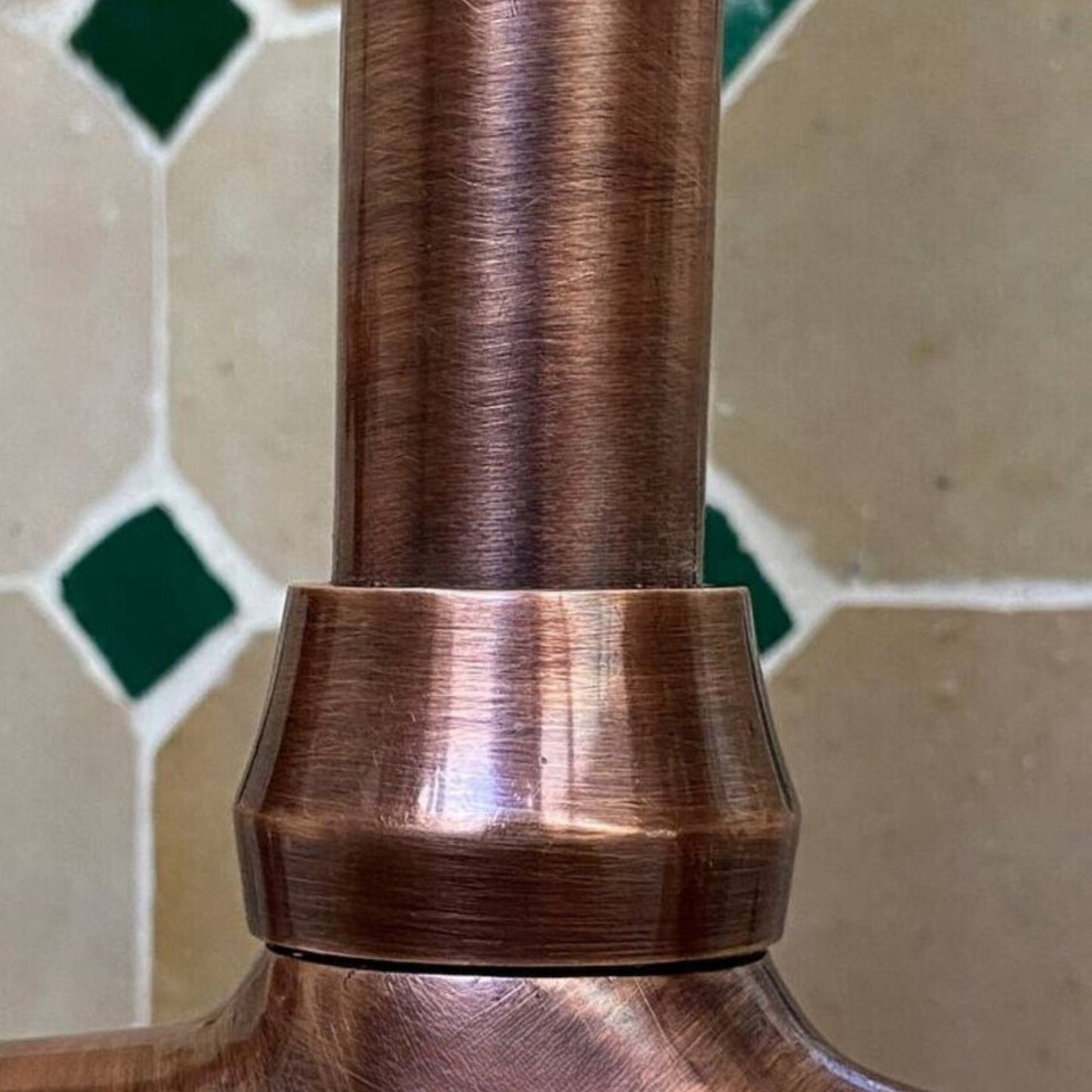 Copper Kitchen Faucet With Straight Legs, Side Sprayer