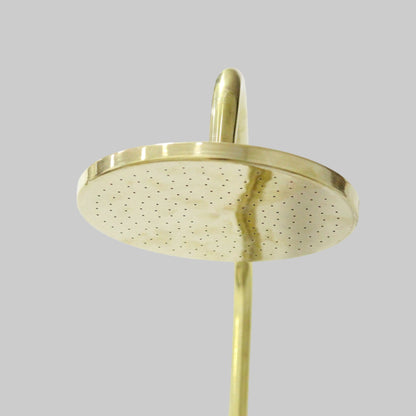 Unlacquered Brass Shower With Tub Filler And Handheld