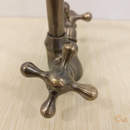Unlacquered Solid Brass Bathroom Faucet in Bronze Finish