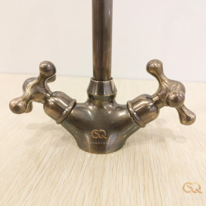 Unlacquered Solid Brass Bathroom Faucet in Bronze Finish