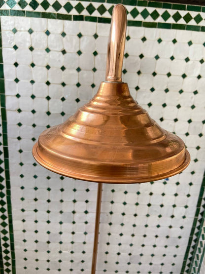 Unlacquered Solid Copper Outdoor Shower — Wall-Mounted Style