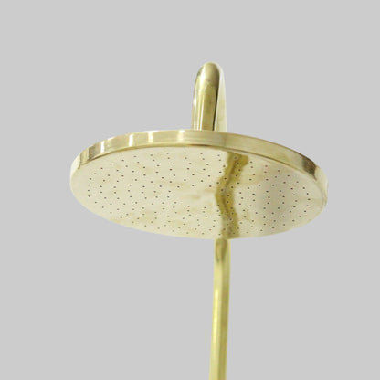 Unlacquered Brass Shower System with Handheld