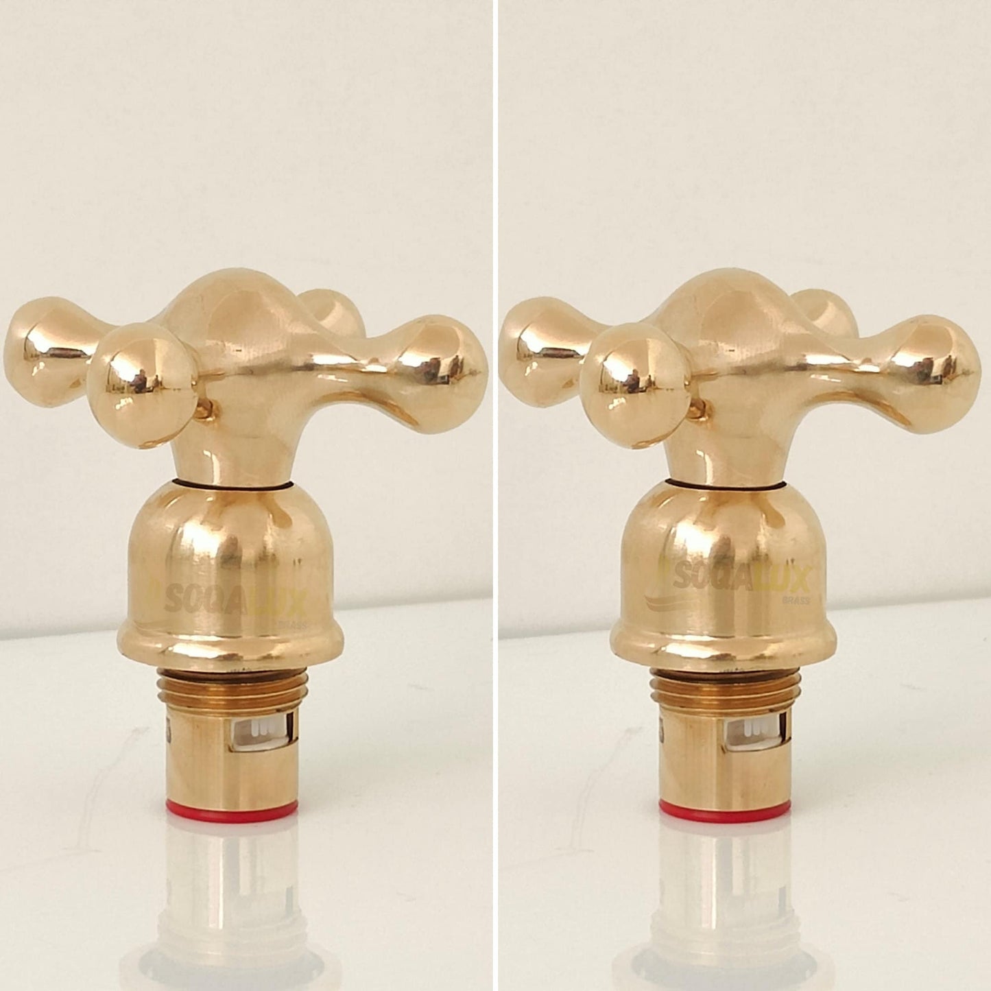 Handmade Solid Brass Faucet Handles Set of 2