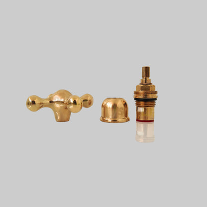 Handmade Solid Brass Faucet Handles Set of 2