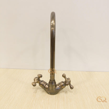 Unlacquered Solid Brass Bathroom Faucet in Bronze Finish