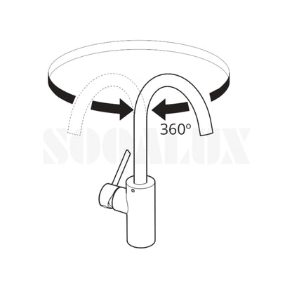 Unlacquered Brass Faucet – Single Handle with Swivel Spout