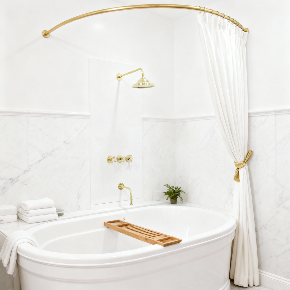 Brass Shower System, Tub Filler And Head Shower