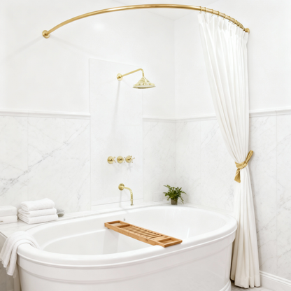 Brass Shower System, Tub Filler And Head Shower