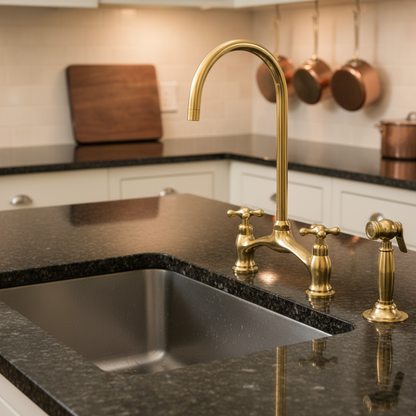 Unlacquered Brass Kitchen Faucet Classic Design