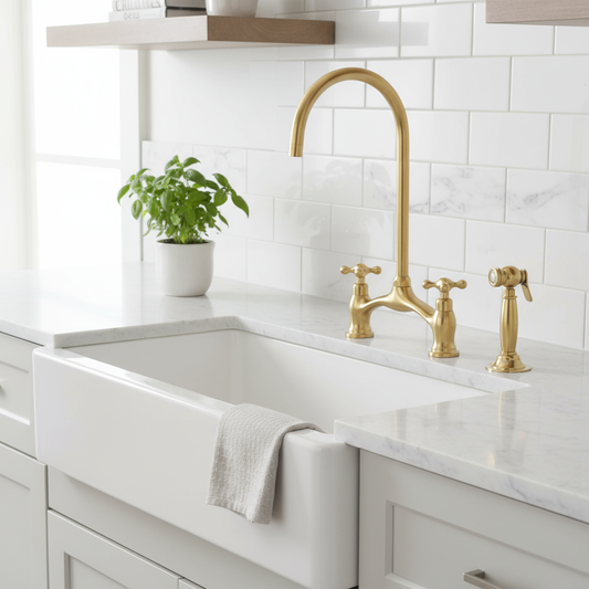Unlacquered Brass Kitchen Faucet Classic Design