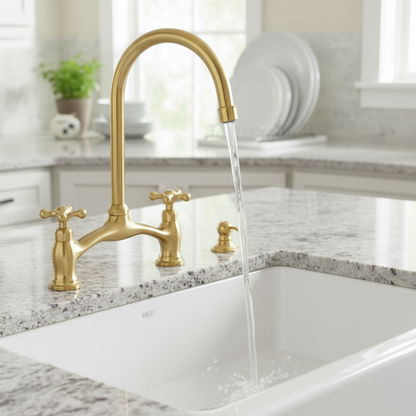 Unlacquered Brass Kitchen Faucet Classic Design