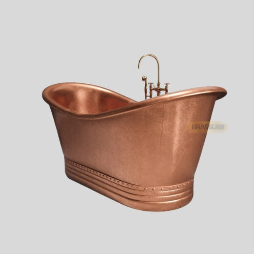 Handmade Copper Bathtub – Vintage Double Slipper Soaking Tub