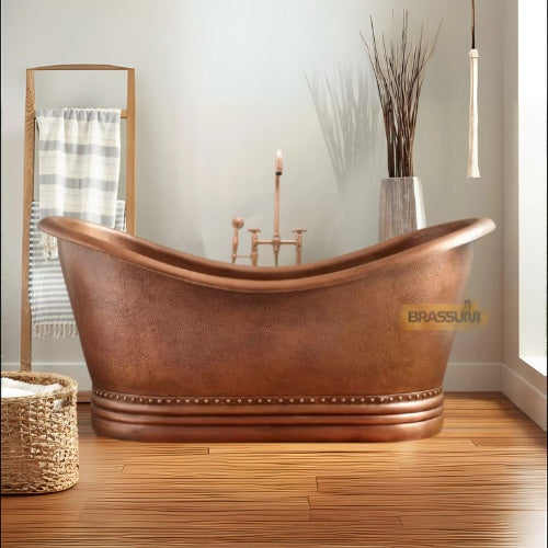 Handmade Copper Bathtub – Vintage Double Slipper Soaking Tub