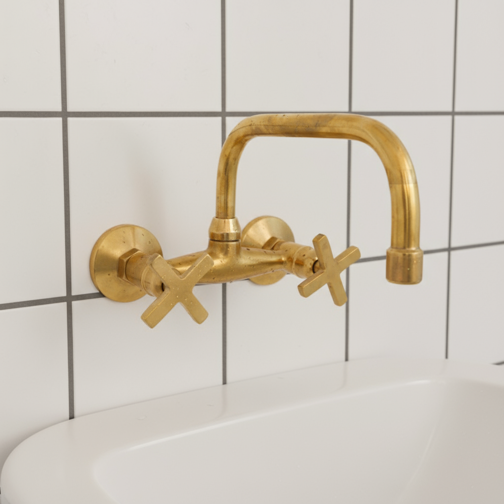 Unlacquered Brass Wall Mounted Faucet
