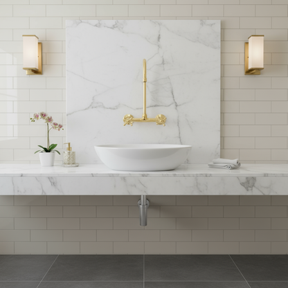 Wall-Mount Faucet Unlacquered Brass Gooseneck