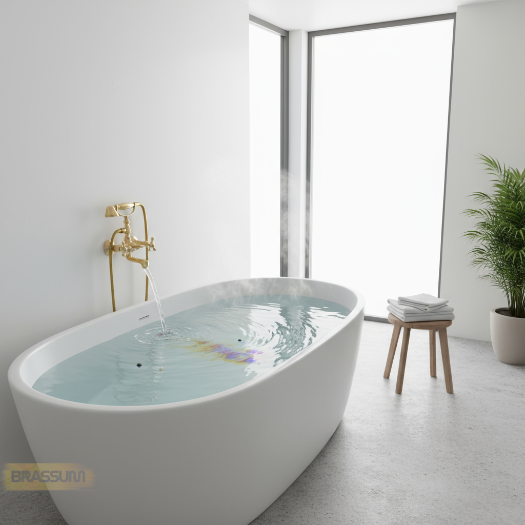 Unlacquered Brass Bathtub Fixture