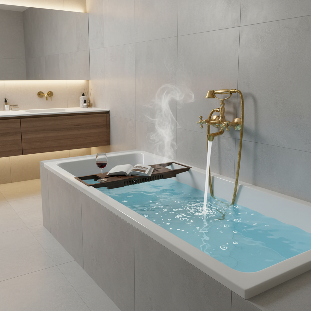 Unlacquered Brass Bathtub Fixture