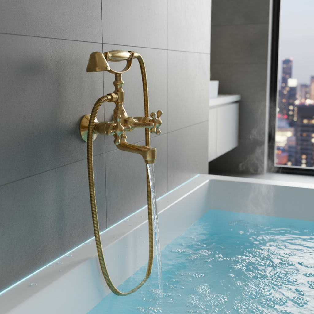 Unlacquered Brass Bathtub Fixture