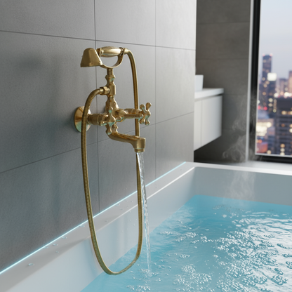 Unlacquered Brass Bathtub Fixture