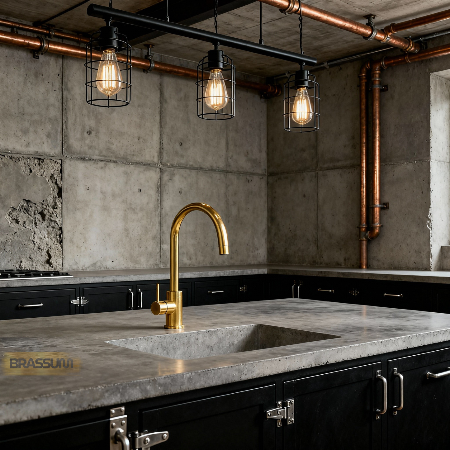 Unlacquered Brass Faucet – Single Handle with Swivel Spout