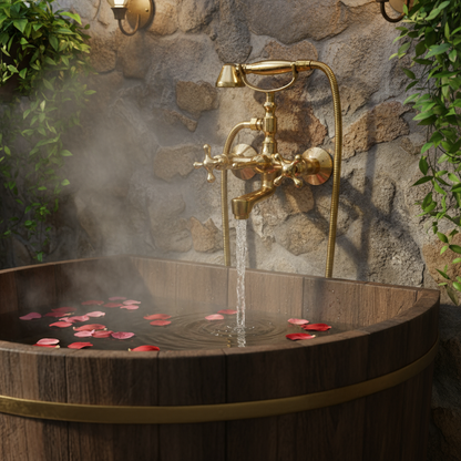 Unlacquered Brass Bathtub Fixture