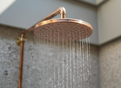 Unlacquered Solid Copper And Brass Outdoor Shower
