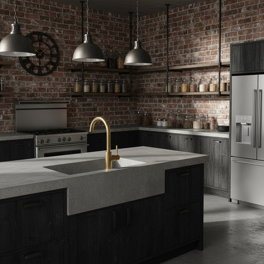 Unlacquered Brass Pull Down Kitchen Faucet – Single Handle, 360° Swivel