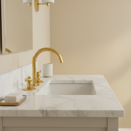 Unlacquered Brass Faucet – 3-Hole Deck Mount