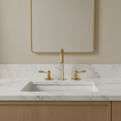 Unlacquered Brass Faucet – 3-Hole Deck Mount