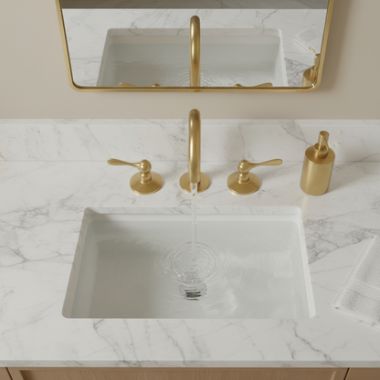 Unlacquered Brass Faucet – 3-Hole Deck Mount