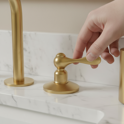 Unlacquered Brass Faucet – 3-Hole Deck Mount