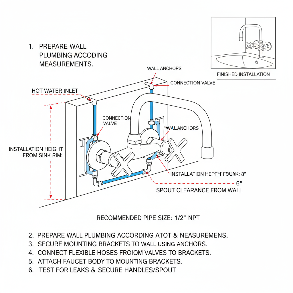 Unlacquered Brass Wall Mounted Faucet