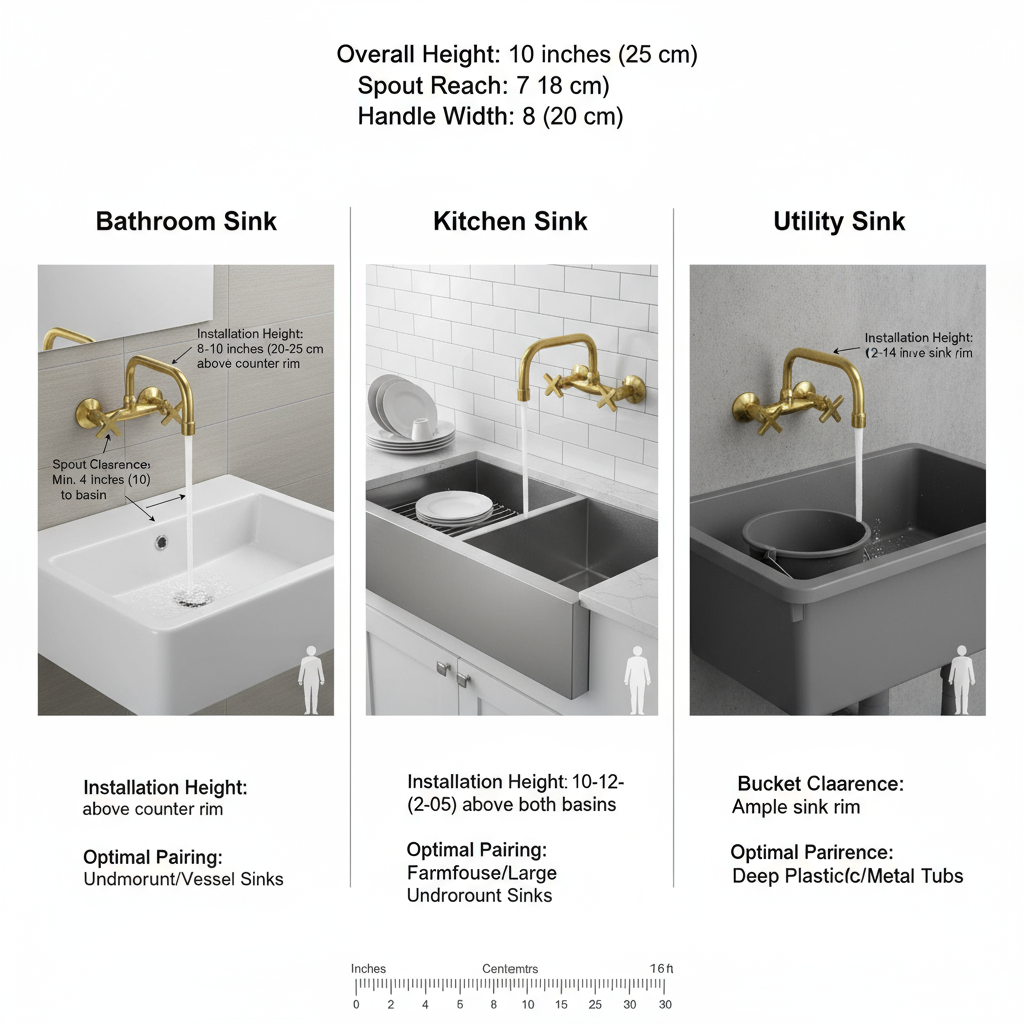 Unlacquered Brass Wall Mounted Faucet