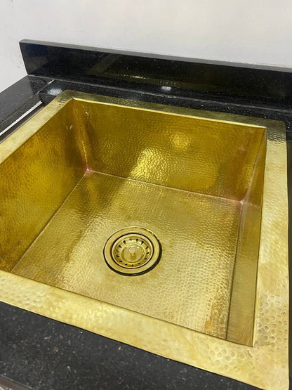 Undermount Hammered Brass Sink Handcrafted Solid Brass