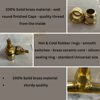 Widespread 3-Hole Unlacquered Brass Faucet