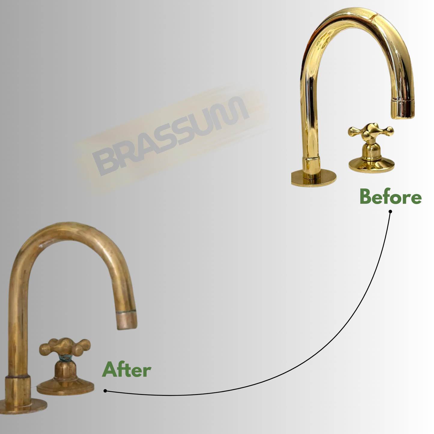 Widespread 3-Hole Unlacquered Brass Faucet