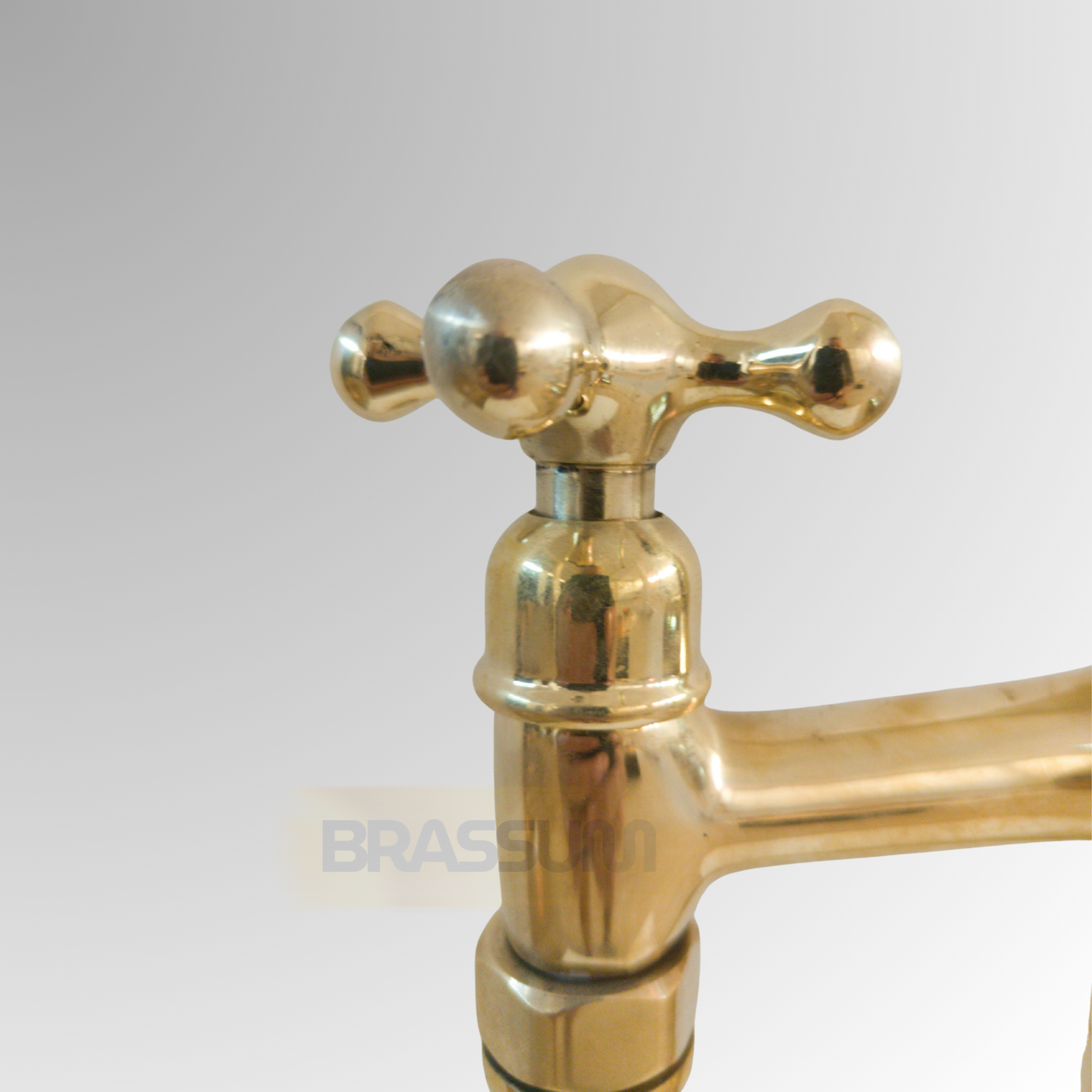 Unlacquered Brass Freestanding Bathtub Faucet with Hand Shower