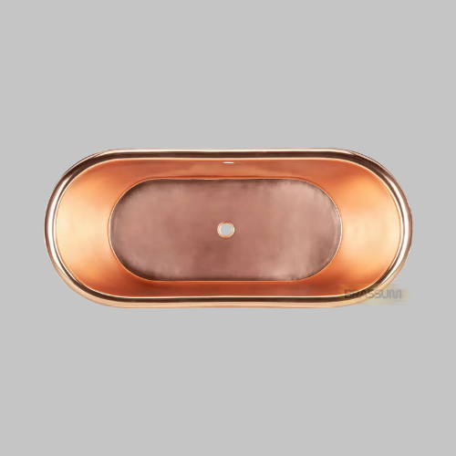 Handcrafted Black Copper Bathtub – Double Slipper Freestanding