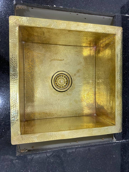 Undermount Hammered Brass Sink Handcrafted Solid Brass