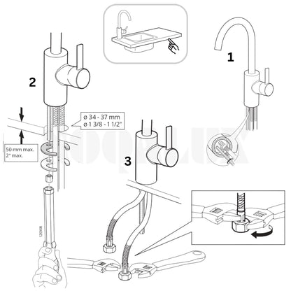 Unlacquered Brass Faucet – Single Handle with Swivel Spout