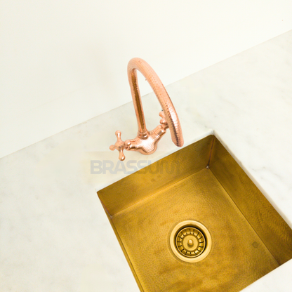 Handmade Hammered Copper Bathroom Faucet Mixer Tap