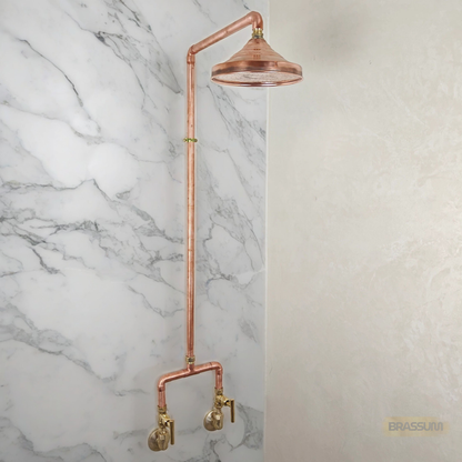 Unlacquered Solid Copper And Brass Outdoor Shower