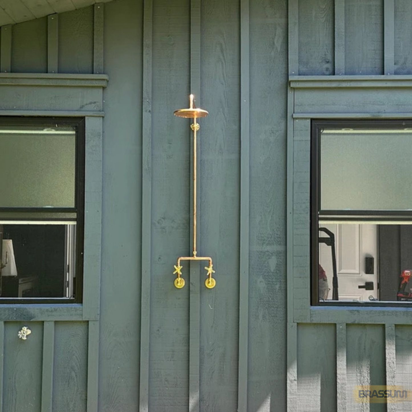 Unlacquered Solid Copper And Brass Outdoor Shower