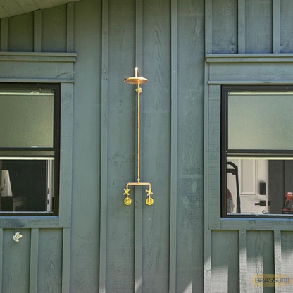 Unlacquered Solid Copper And Brass Outdoor Shower