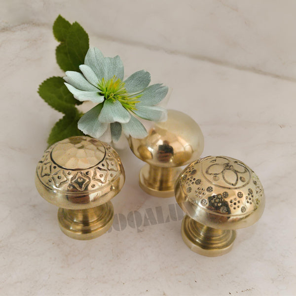 Set of Natural Brass Drawer Knobs – Handcrafted knobs for Furniture