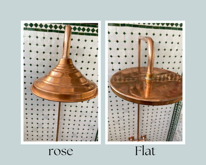 Unlacquered Solid Copper Outdoor Shower — Wall-Mounted Style